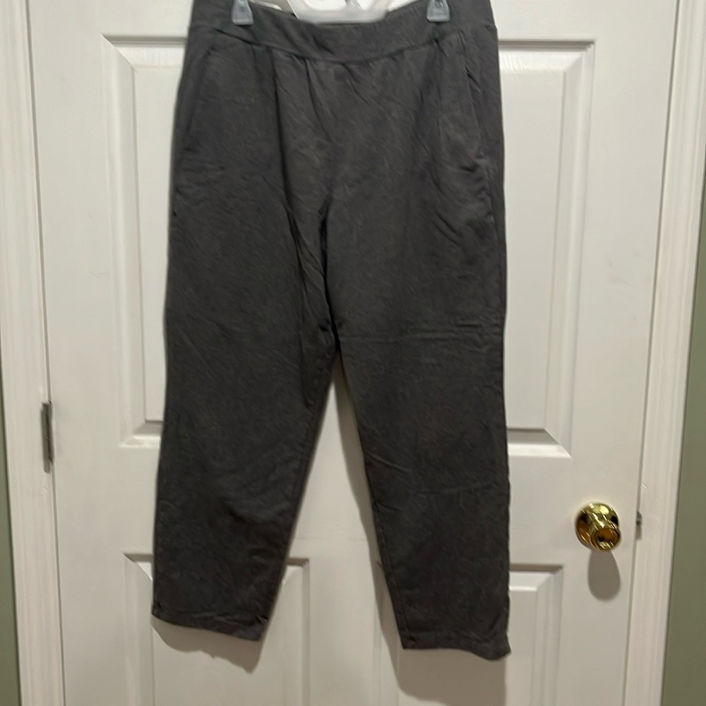 Women’s Time & Tru grey pull on French terry pants. Petite Large. 2 pockets